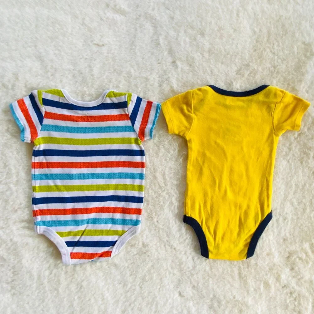 Boy Clothing Summer Bundle Safari Bodysuits Shorts Swim Coverup 3-6M 6-pieces